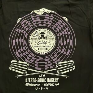 Johnny Cupcakes Music Series frosted vinyl t-shirt